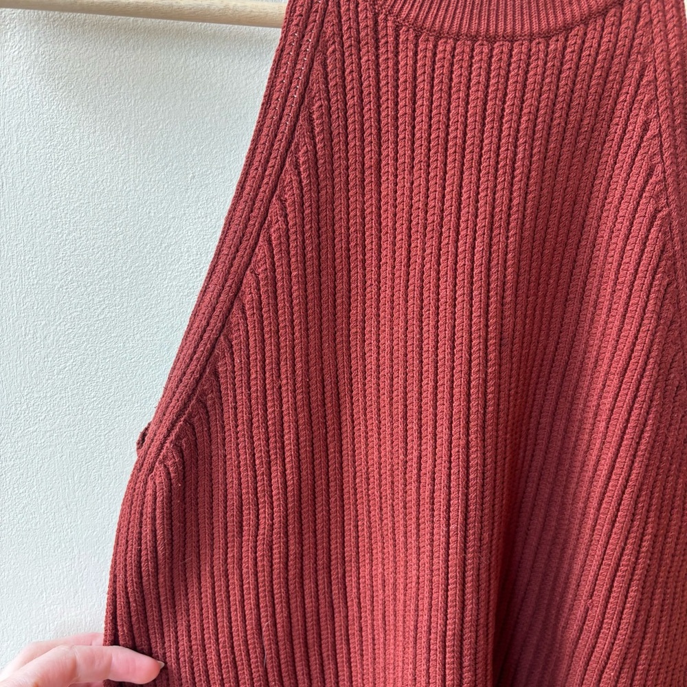 Theory Brick Red Ribbed Knit Top - Picture 4 of 7